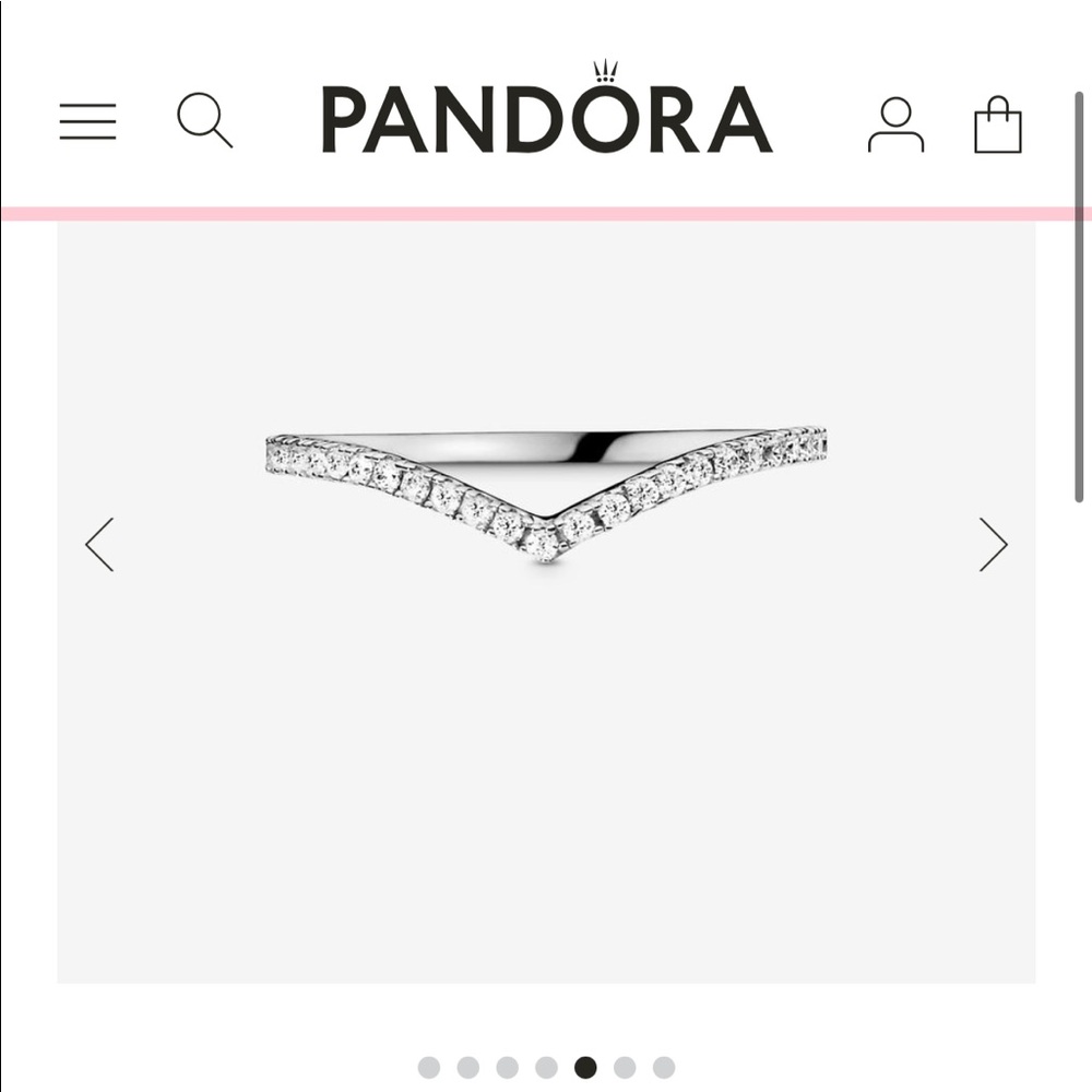 Pandora Sparkling Wishbone Stackable ring size 9